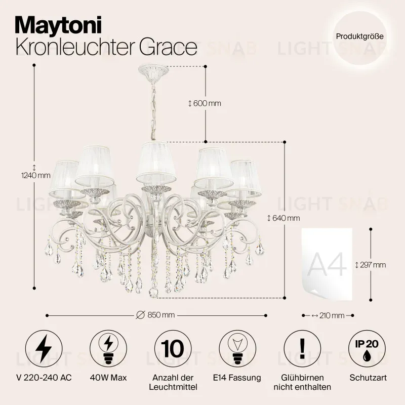 Подвесная люстра Maytoni ARM247-10-G ARM247-10-G