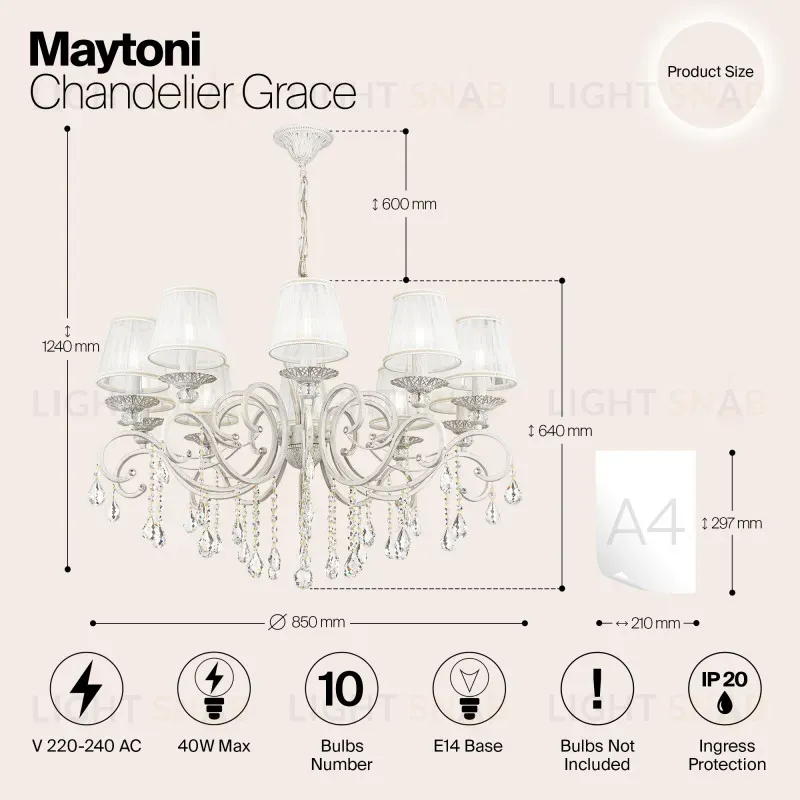 Подвесная люстра Maytoni ARM247-10-G ARM247-10-G