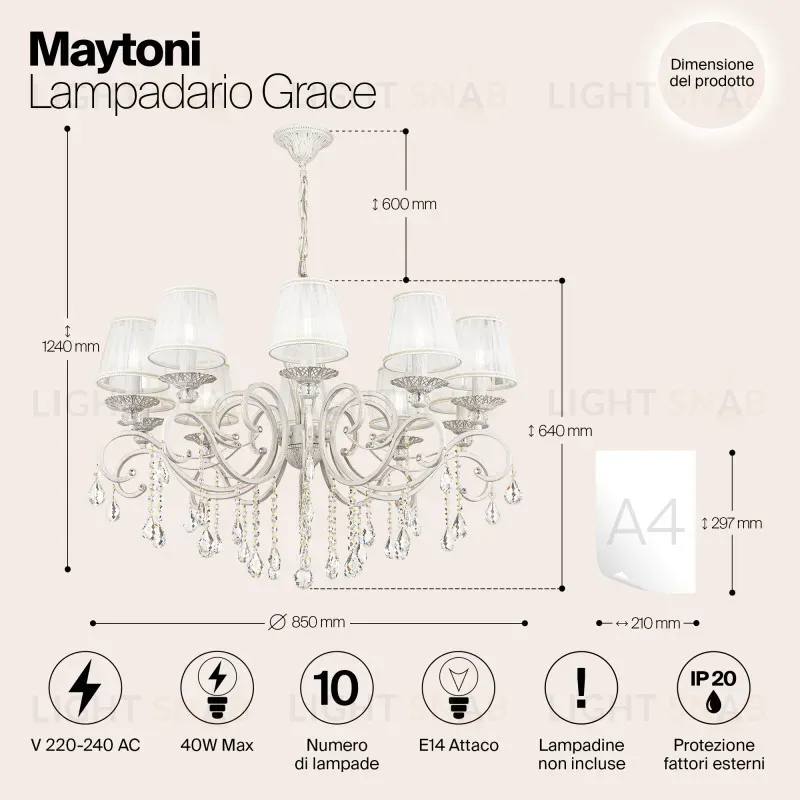Подвесная люстра Maytoni ARM247-10-G ARM247-10-G