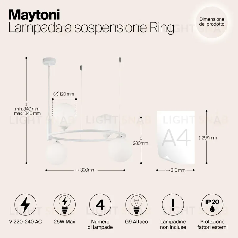 Подвесная люстра Maytoni MOD013PL-04W MOD013PL-04W