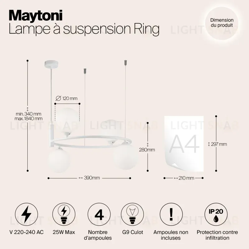 Подвесная люстра Maytoni MOD013PL-04W MOD013PL-04W