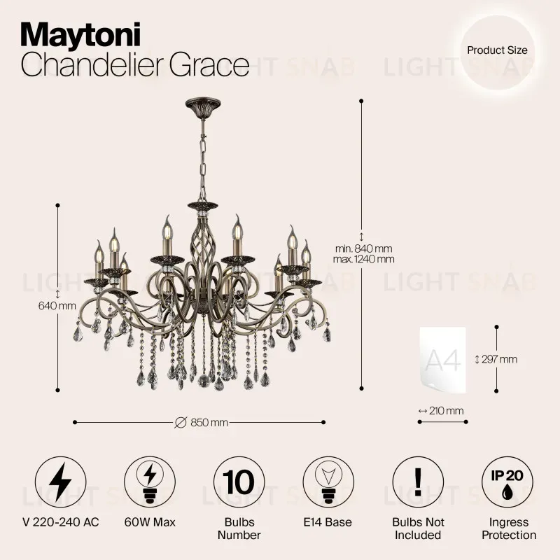 Подвесная люстра Maytoni RC247-PL-10-R RC247-PL-10-R