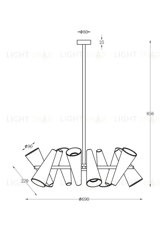 Подвесная люстра Maytoni MOD095PL-10BS MOD095PL-10BS