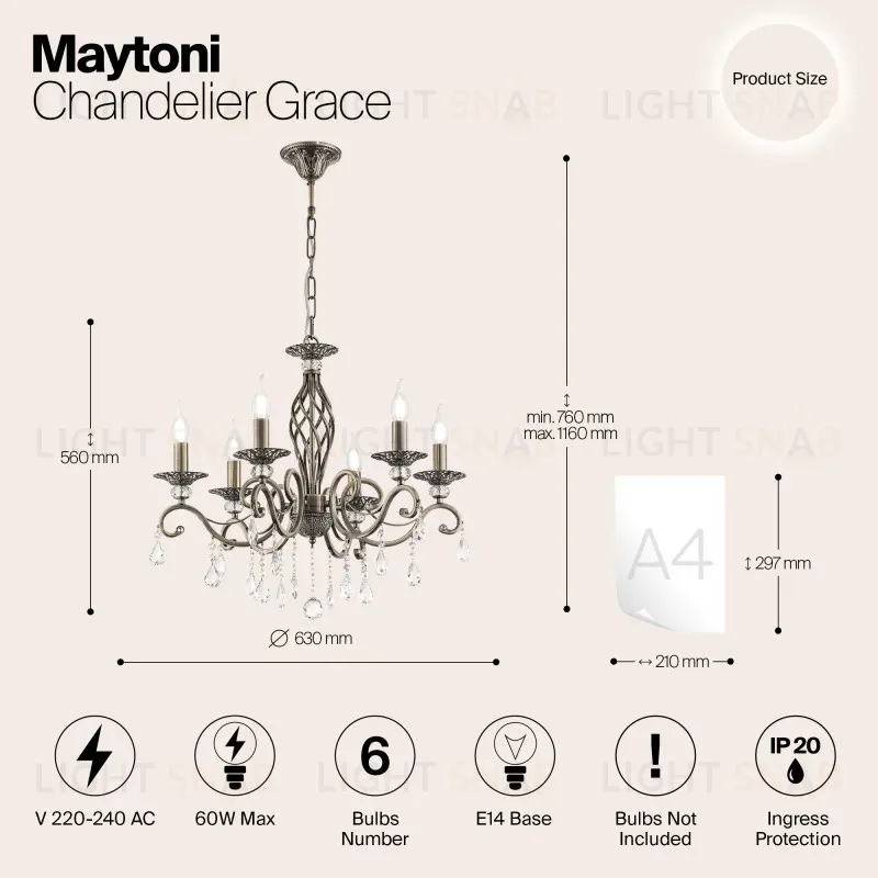 Подвесная люстра Maytoni RC247-PL-06-R RC247-PL-06-R