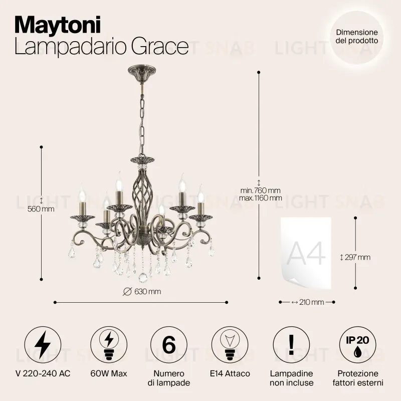 Подвесная люстра Maytoni RC247-PL-06-R RC247-PL-06-R
