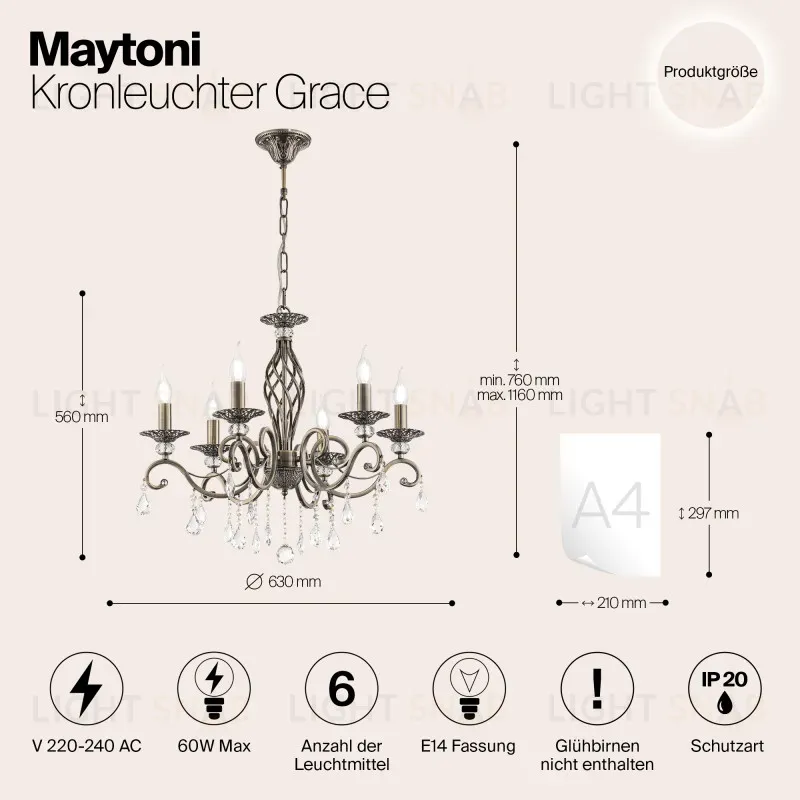 Подвесная люстра Maytoni RC247-PL-06-R RC247-PL-06-R