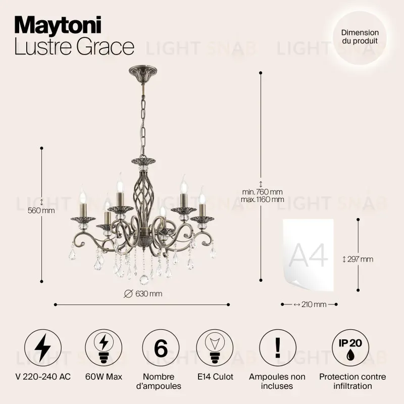 Подвесная люстра Maytoni RC247-PL-06-R RC247-PL-06-R