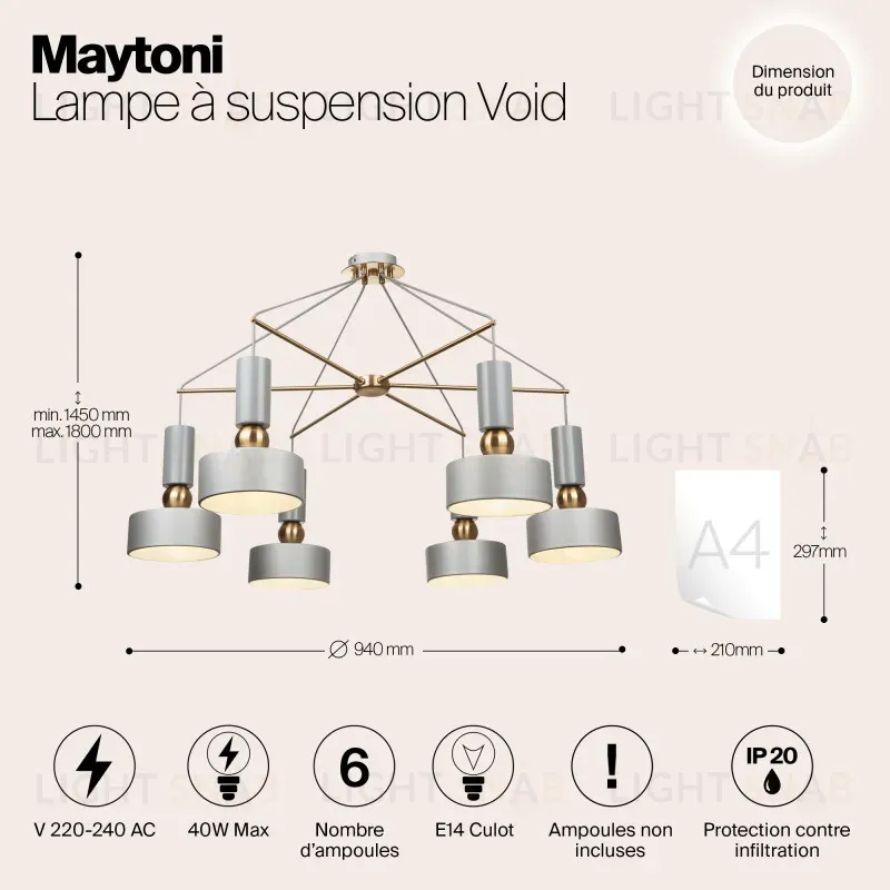 Накладная люстра Maytoni MOD030PL-06GR MOD030PL-06GR