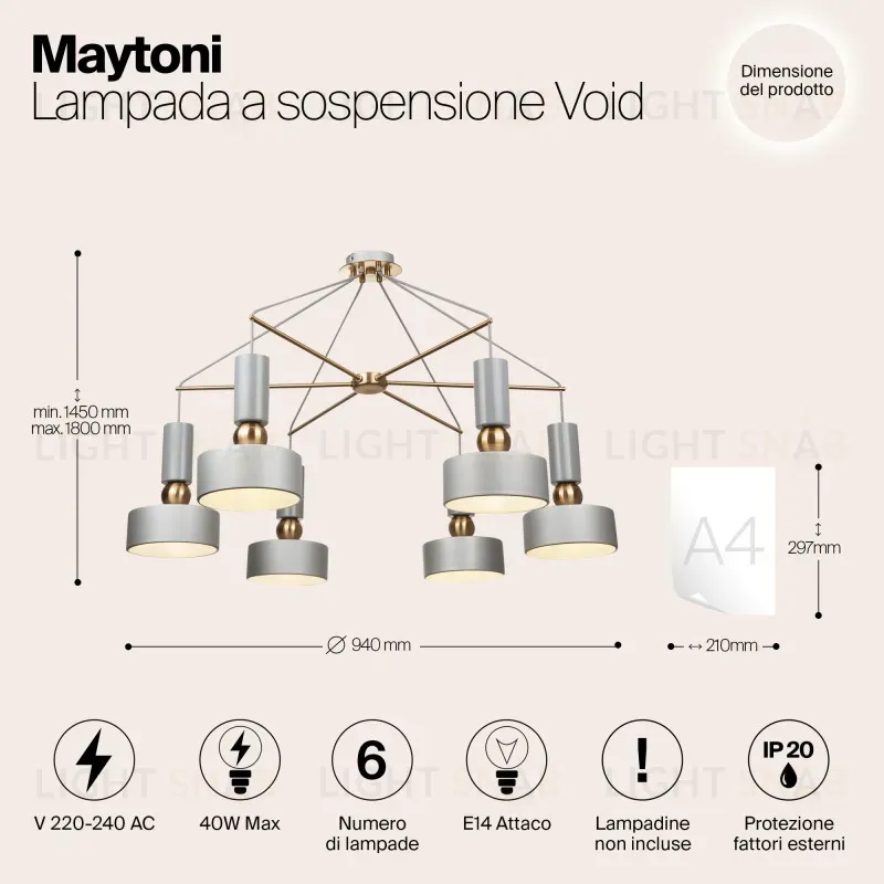 Накладная люстра Maytoni MOD030PL-06GR MOD030PL-06GR