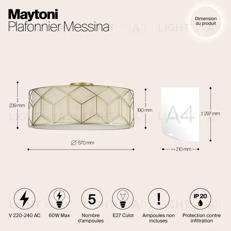 Накладная люстра Maytoni H223-PL-05-G H223-PL-05-G