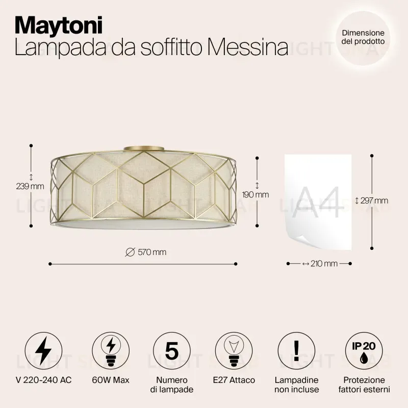 Накладная люстра Maytoni H223-PL-05-G H223-PL-05-G