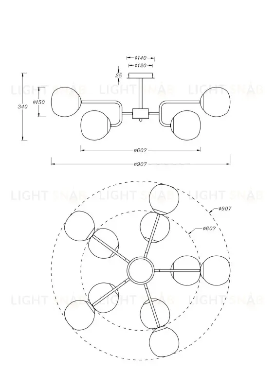Люстра на штанге Maytoni MOD221PL-10N MOD221PL-10N
