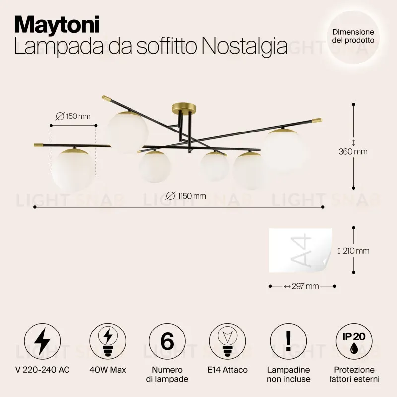 Люстра на штанге Maytoni MOD048CL-06G MOD048CL-06G