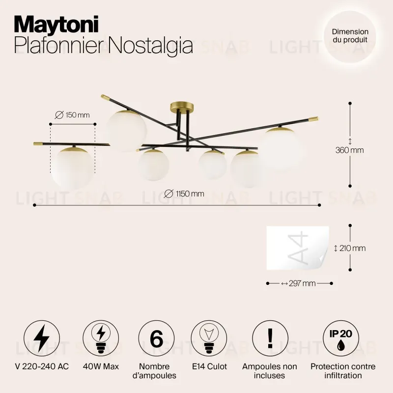 Люстра на штанге Maytoni MOD048CL-06G MOD048CL-06G