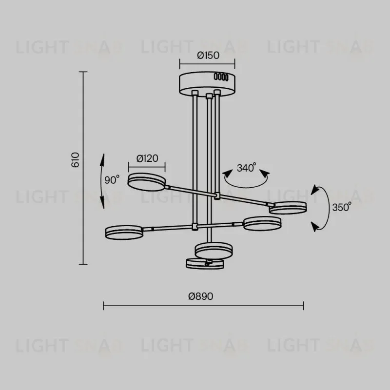 Люстра на штанге Maytoni MOD070PL-L38B3K MOD070PL-L38B3K