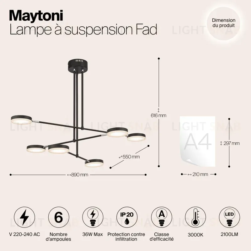 Люстра на штанге Maytoni MOD070PL-L38B3K MOD070PL-L38B3K