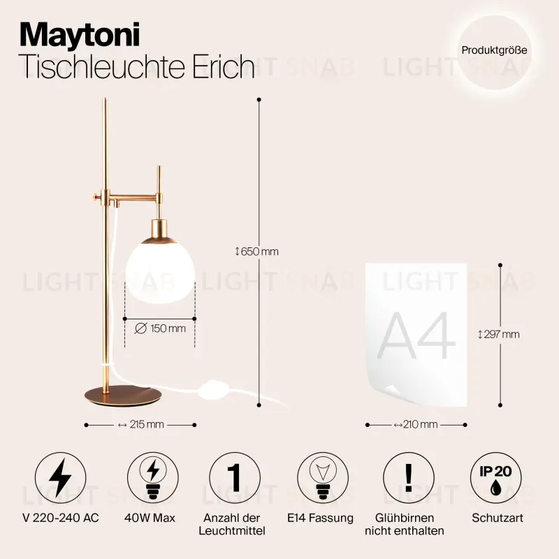 Настольная лампа Maytoni MOD221-TL-01-G MOD221-TL-01-G