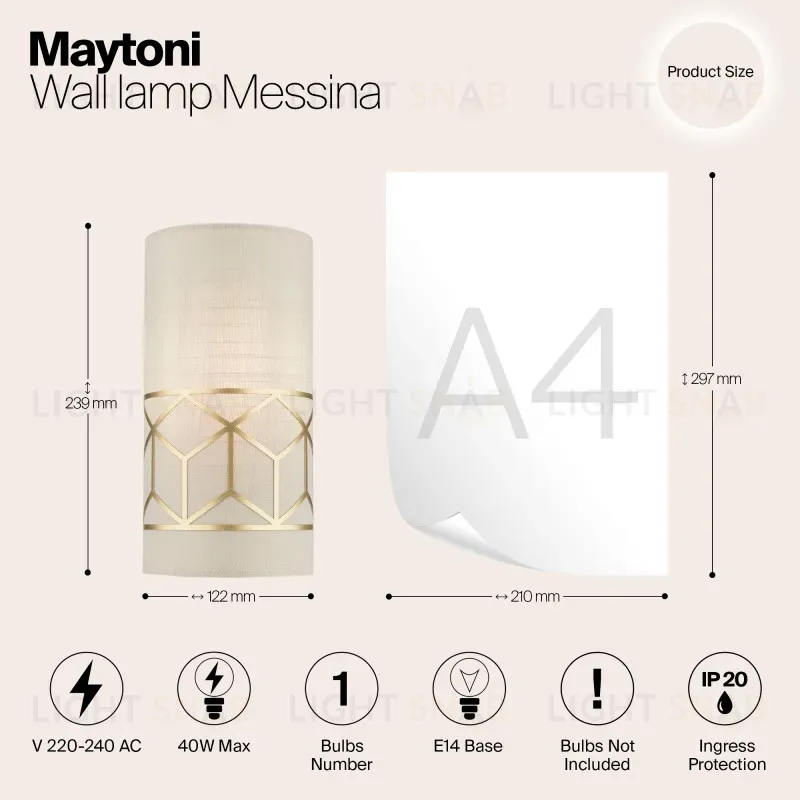 Бра Maytoni H223-WL-01-G H223-WL-01-G