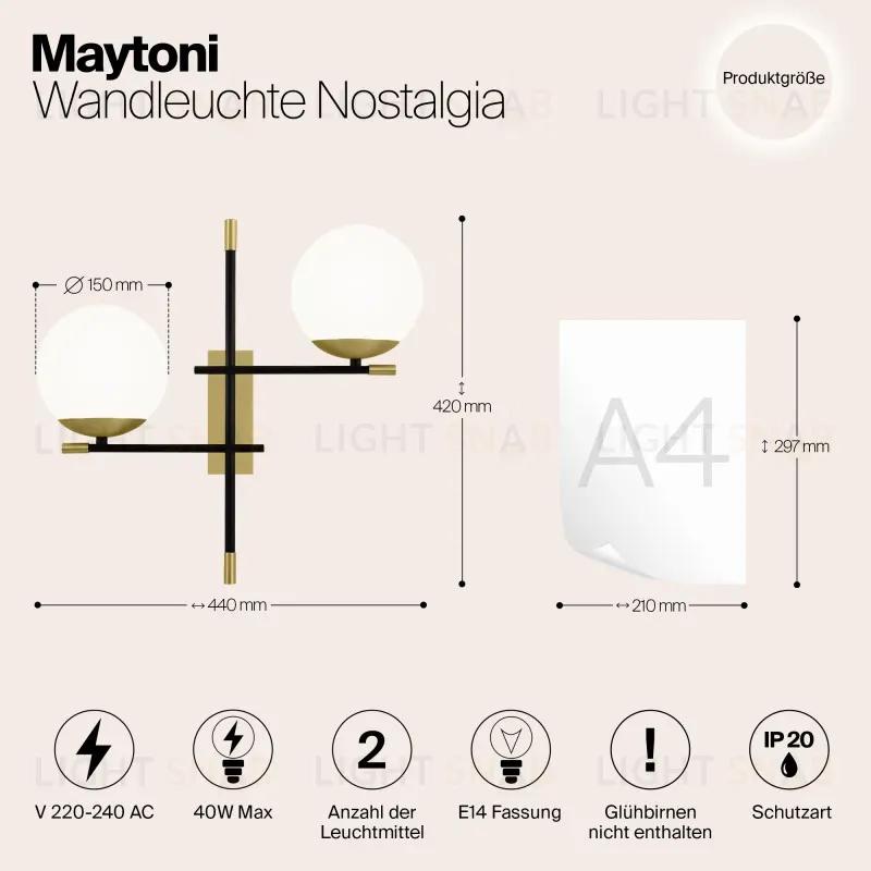 Бра Maytoni MOD050WL-02G MOD050WL-02G