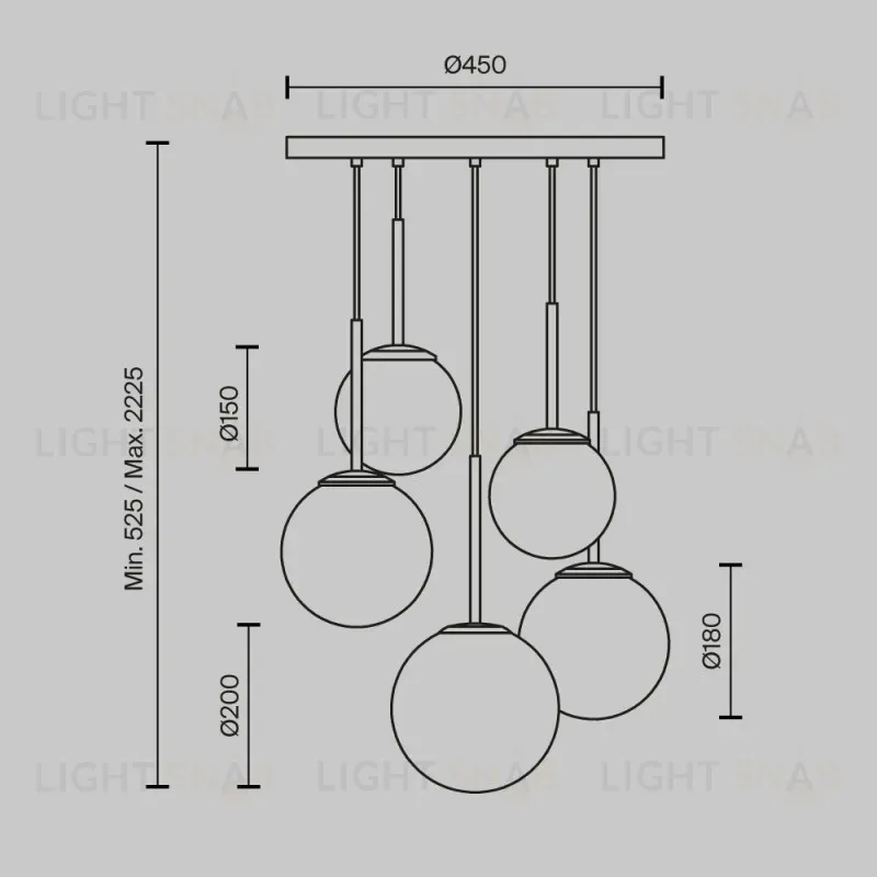 Люстра на штанге Maytoni MOD321PL-05B MOD321PL-05B