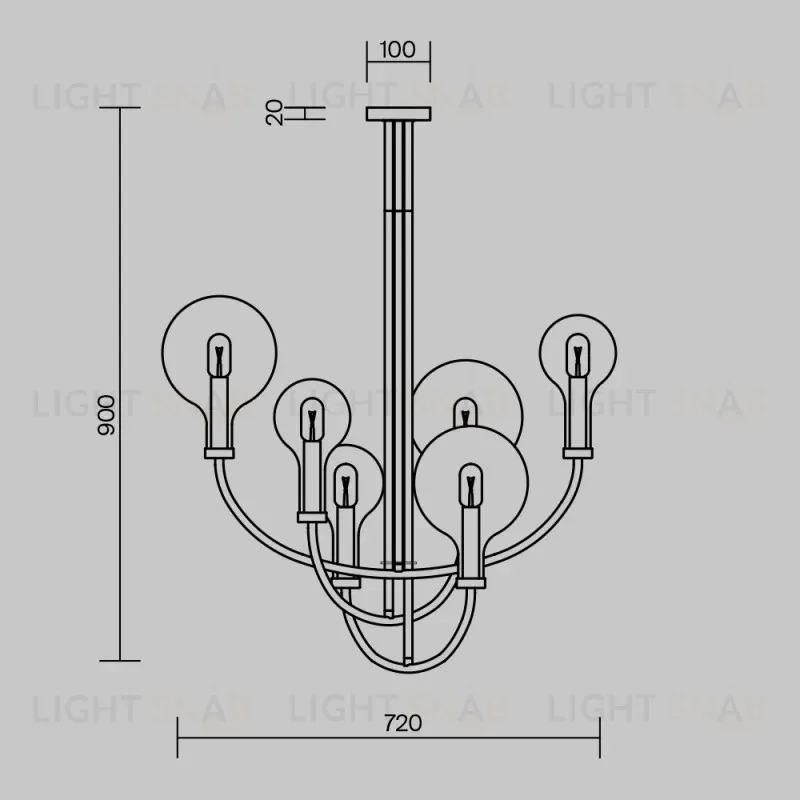 Люстра на штанге Maytoni MOD333PL-06BS 