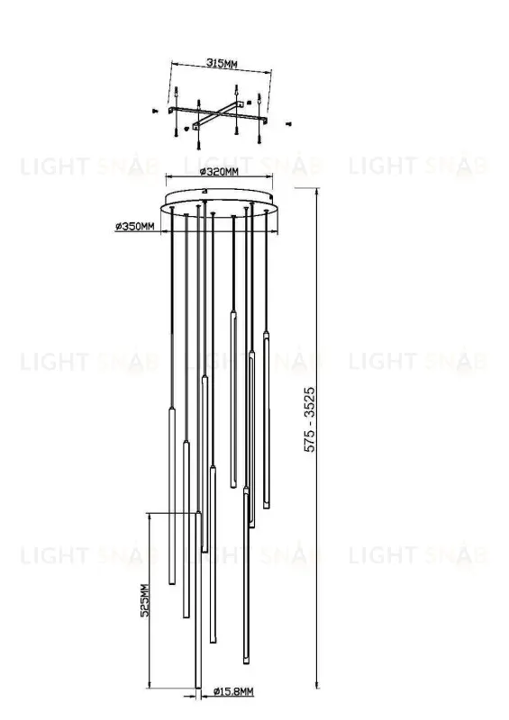 Каскадная люстра Maytoni MOD236PL-L54BS3K MOD236PL-L54BS3K