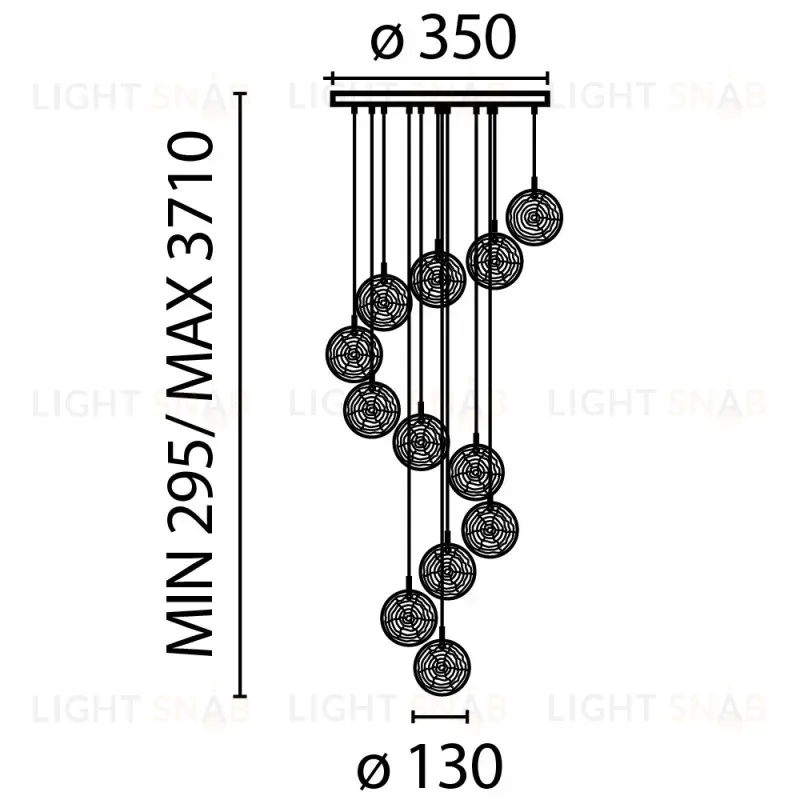 Каскадная люстра Maytoni MOD254PL-12BS MOD254PL-12BS