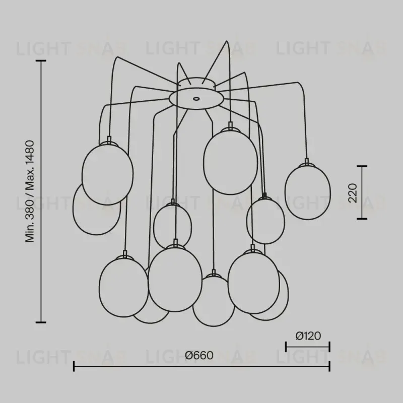 Каскадная люстра Maytoni MOD176PL-12G MOD176PL-12G