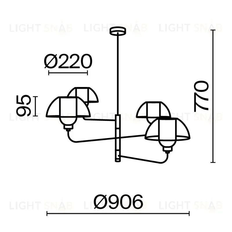 Люстра на штанге Maytoni MOD177PL-04B MOD177PL-04B