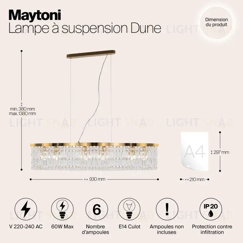 Подвесная люстра Maytoni DIA005PL-06G DIA005PL-06G