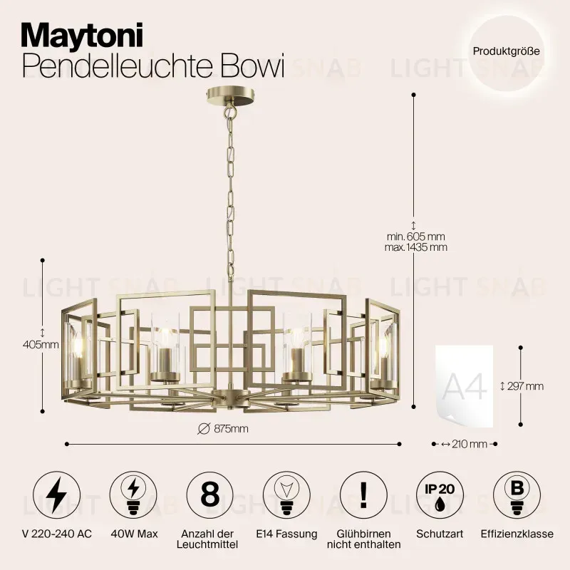 Подвесная люстра Maytoni H009PL-08G H009PL-08G