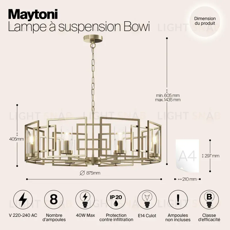 Подвесная люстра Maytoni H009PL-08G H009PL-08G