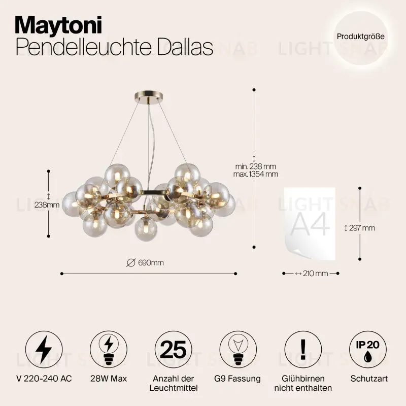 Подвесная люстра Maytoni MOD548PL-25G MOD548PL-25G