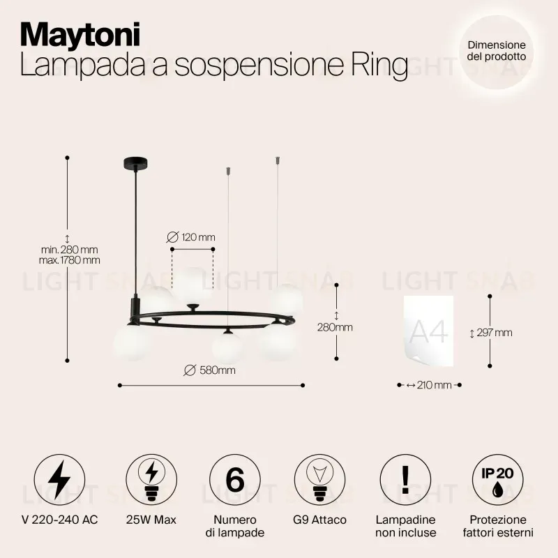 Подвесная люстра Maytoni MOD013PL-06B MOD013PL-06B