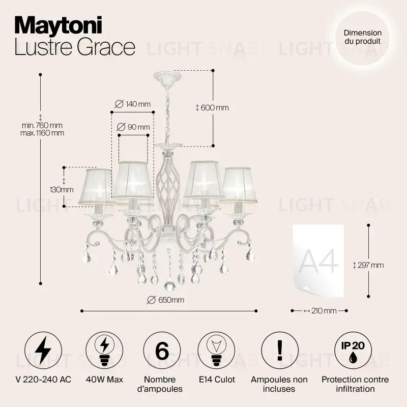 Подвесная люстра Maytoni ARM247-06-G ARM247-06-G