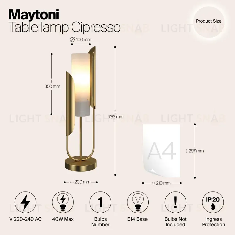 Настольная лампа Maytoni Z014TL-01G Z014TL-01G