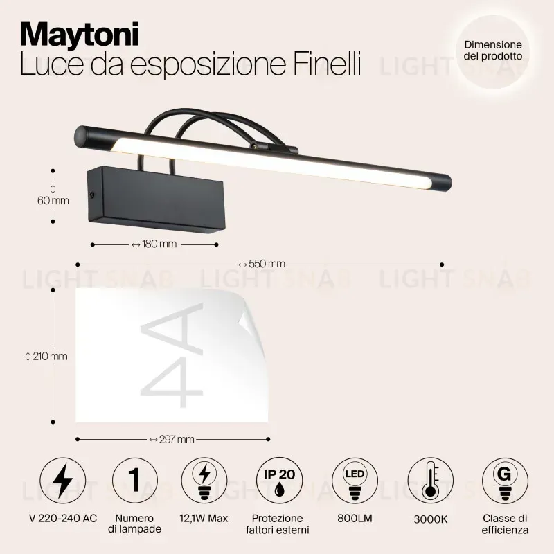 Светильник для картин Maytoni MIR004WL-L12B MIR004WL-L12B