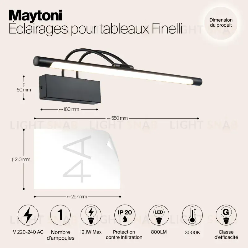 Светильник для картин Maytoni MIR004WL-L12B MIR004WL-L12B