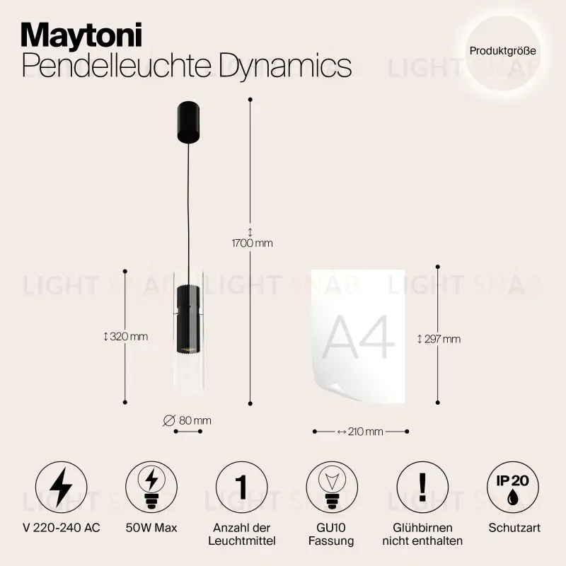 Подвесной светильник Maytoni MOD326PL-01B MOD326PL-01B