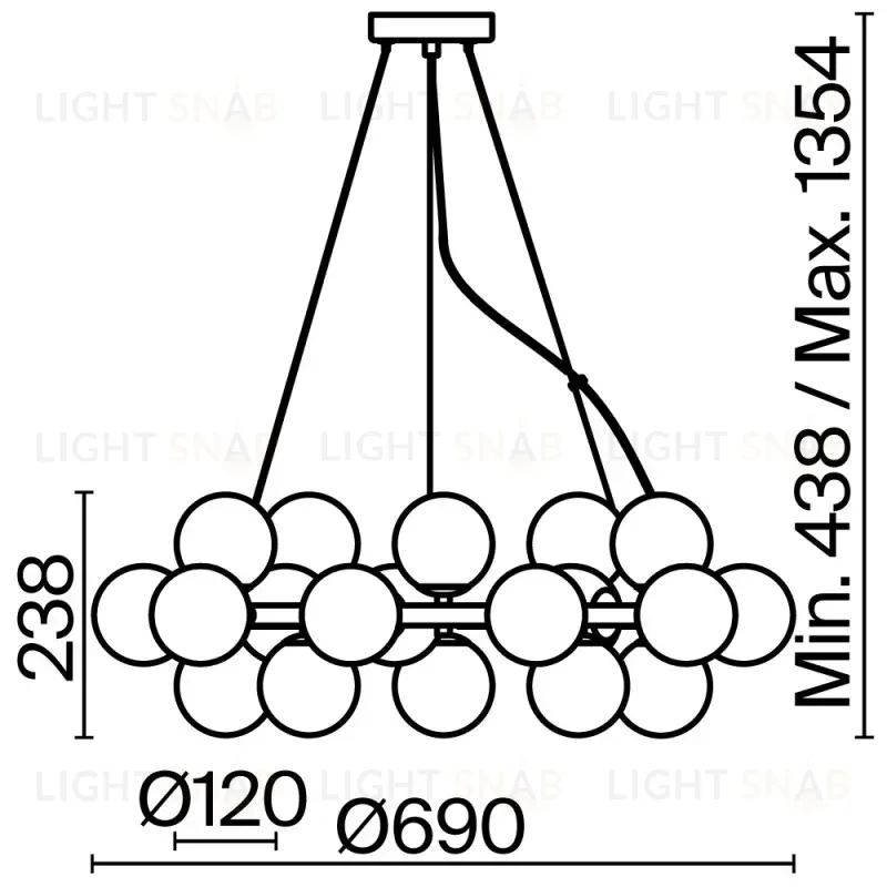 Подвесная люстра Maytoni MOD545PL-25B MOD545PL-25B