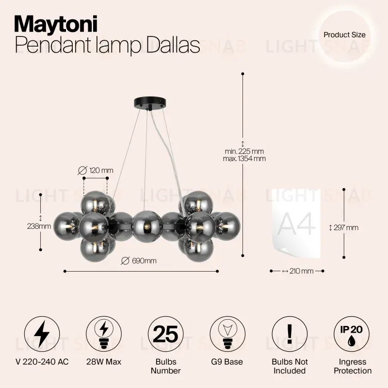 Подвесная люстра Maytoni MOD545PL-25B MOD545PL-25B
