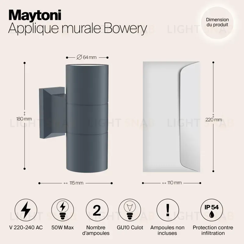 Светильник настенный Maytoni O574WL-02GR O574WL-02GR