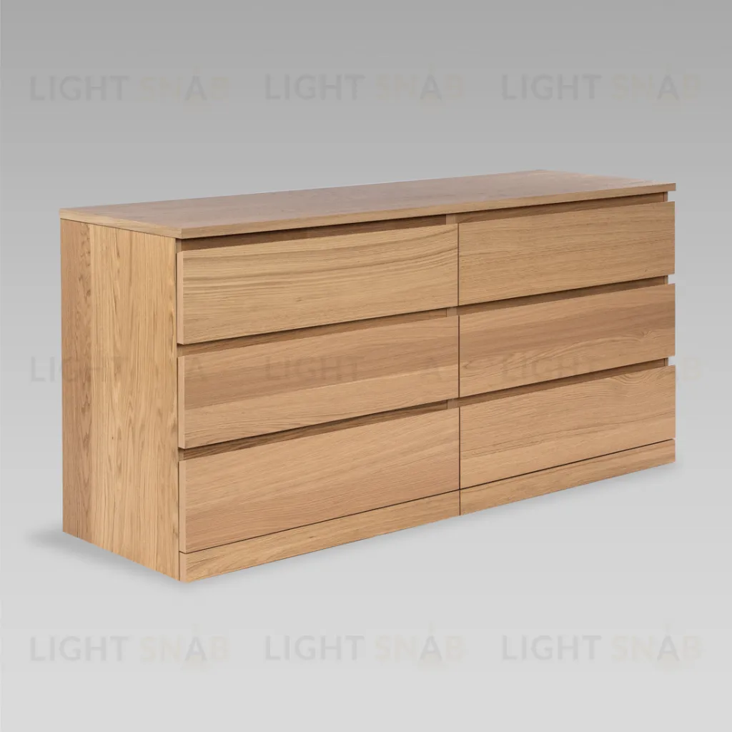 S01750 Варма Прайм 6Д комод 160x77x48 шпон дуб беленый S01750