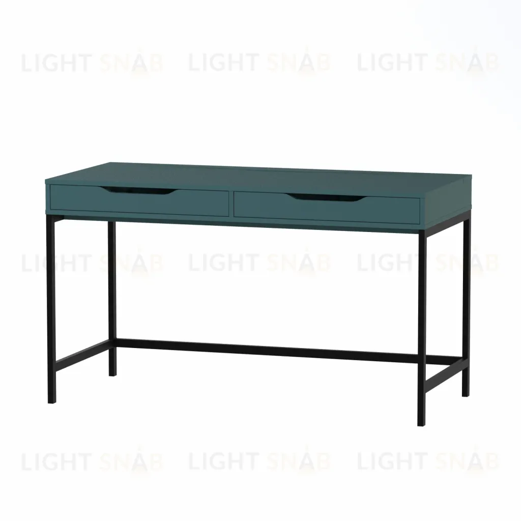 S01910 Ингар Д 132 стол письменный 132x58x76, серо-бирюзовый/черный S01910