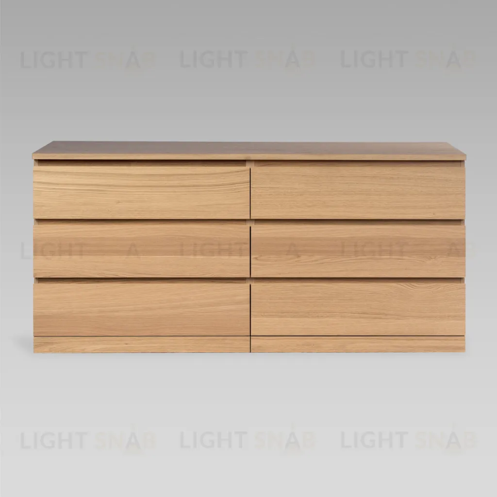 S01750 Варма Прайм 6Д комод 160x77x48 шпон дуб беленый S01750