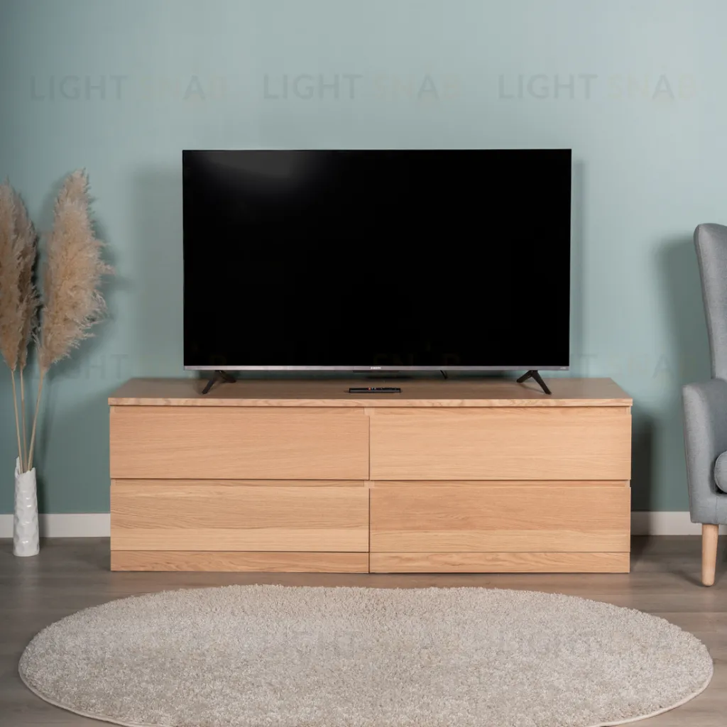 S01729 Варма Прайм 4Д комод 160x55x48 шпон дуб беленый S01729