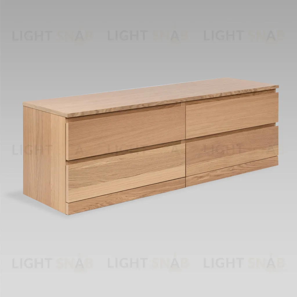 S01729 Варма Прайм 4Д комод 160x55x48 шпон дуб беленый S01729