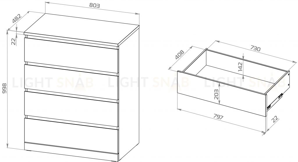 S01682 Варма Прайм 4 комод 80x100x48, белый S01682