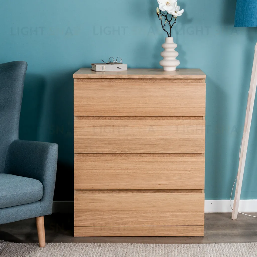 S01699 Варма Прайм 4 комод 80x100x48 шпон дуб беленый S01699