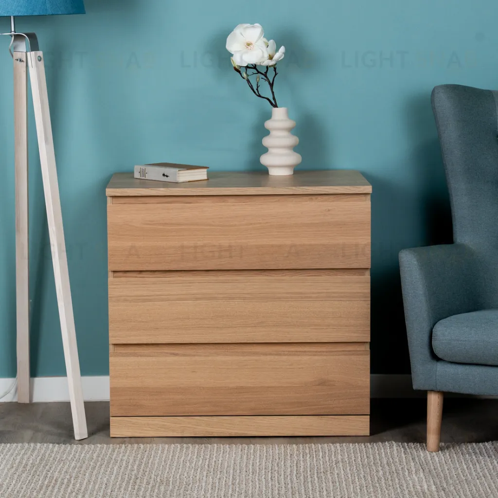 S01668 Варма Прайм 3 комод 80x77x48 шпон дуб беленый S01668